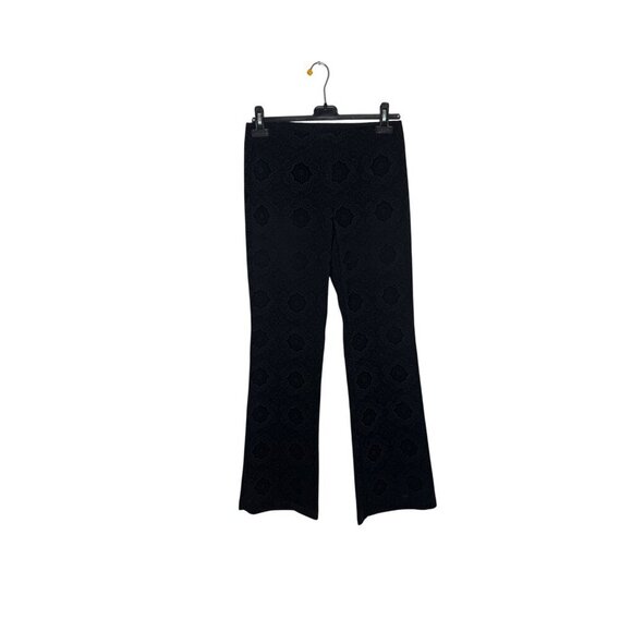 Vintage Odds N Evens Black Brocade Flare Pants Made In USA Womens Size 7 - Picture 1 of 4